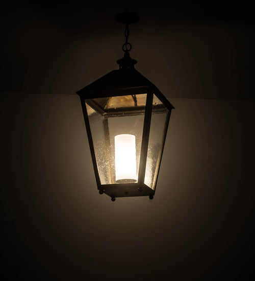 Meyda Lighting Stafford 23" Oil Rubbed Bronze Pendant Light With Clear Seeded Shade Glass