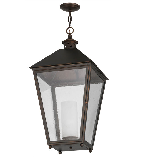 Meyda Lighting Stafford 23" Oil Rubbed Bronze Pendant Light With Clear Seeded Shade Glass