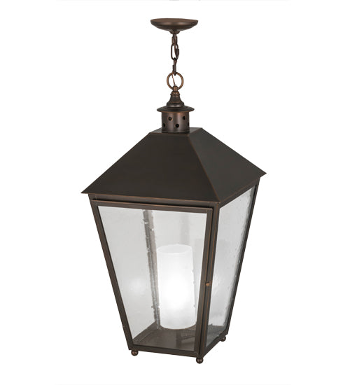 Meyda Lighting Stafford 23" Oil Rubbed Bronze Pendant Light With Clear Seeded Shade Glass