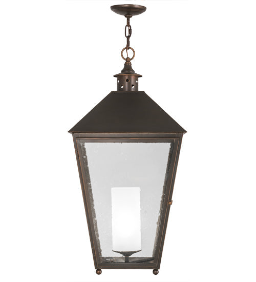 Meyda Lighting Stafford 23" Oil Rubbed Bronze Pendant Light With Clear Seeded Shade Glass