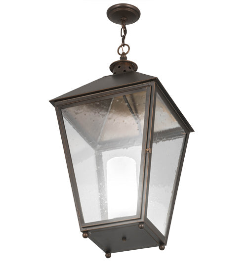 Meyda Lighting Stafford 23" Oil Rubbed Bronze Pendant Light With Clear Seeded Shade Glass