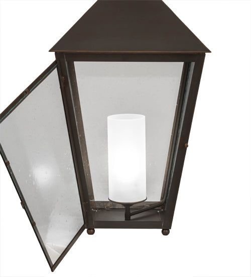 Meyda Lighting Stafford 23" Oil Rubbed Bronze Pendant Light With Clear Seeded Shade Glass