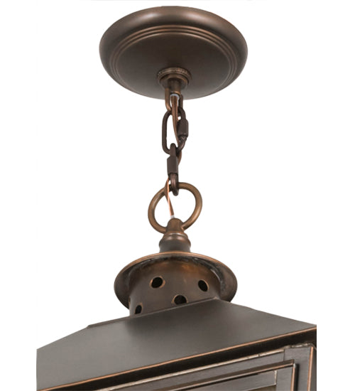 Meyda Lighting Stafford 23" Oil Rubbed Bronze Pendant Light With Clear Seeded Shade Glass
