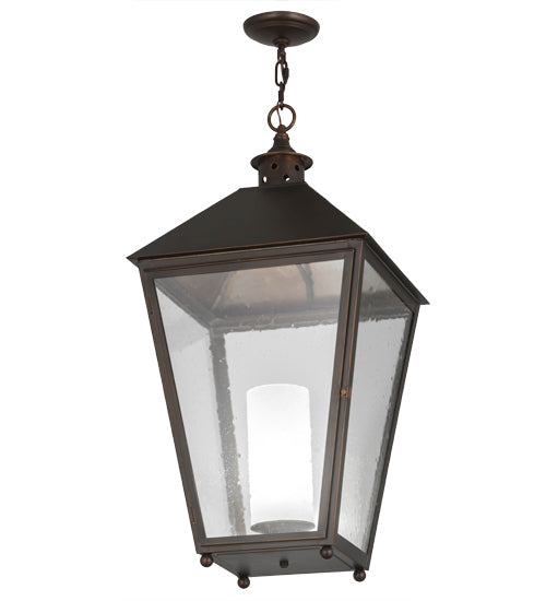 Meyda Lighting Stafford 23" Oil Rubbed Bronze Pendant Light With Clear Seeded Shade Glass