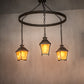 Meyda Lighting Stafford 48" 3-Light Gilded Tobacco Chandelier With Amber Mica Shade Glass