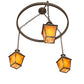 Meyda Lighting Stafford 48" 3-Light Gilded Tobacco Chandelier With Amber Mica Shade Glass