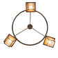 Meyda Lighting Stafford 48" 3-Light Gilded Tobacco Chandelier With Amber Mica Shade Glass