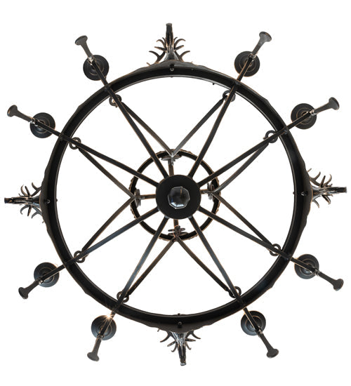Meyda Lighting Stag 234729 40" 8-Light Timeless Bronze Chandelier With Ivory Faux Candlelight