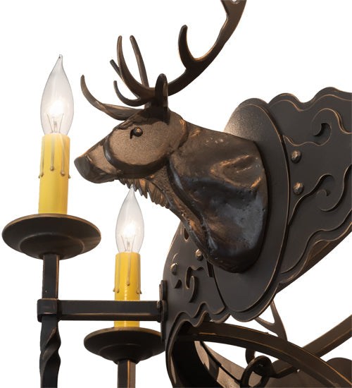 Meyda Lighting Stag 234729 40" 8-Light Timeless Bronze Chandelier With Ivory Faux Candlelight