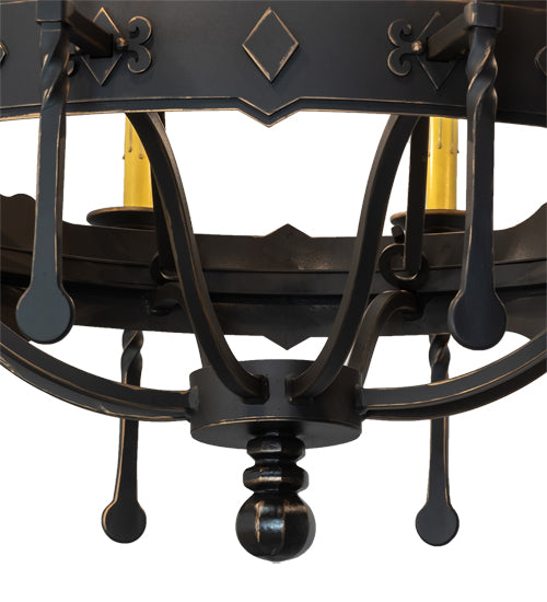 Meyda Lighting Stag 234729 40" 8-Light Timeless Bronze Chandelier With Ivory Faux Candlelight