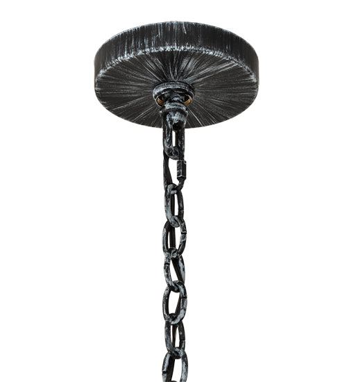 Meyda Lighting Stag 40" 8-Light Antique Iron Gate Chandelier With Ivory Faux Candlelight