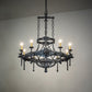 Meyda Lighting Stag 40" 8-Light Antique Iron Gate Chandelier With Ivory Faux Candlelight