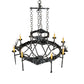 Meyda Lighting Stag 40" 8-Light Antique Iron Gate Chandelier With Ivory Faux Candlelight