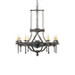 Meyda Lighting Stag 40" 8-Light Antique Iron Gate Chandelier With Ivory Faux Candlelight