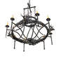 Meyda Lighting Stag 40" 8-Light Antique Iron Gate Chandelier With Ivory Faux Candlelight
