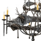 Meyda Lighting Stag 40" 8-Light Antique Iron Gate Chandelier With Ivory Faux Candlelight
