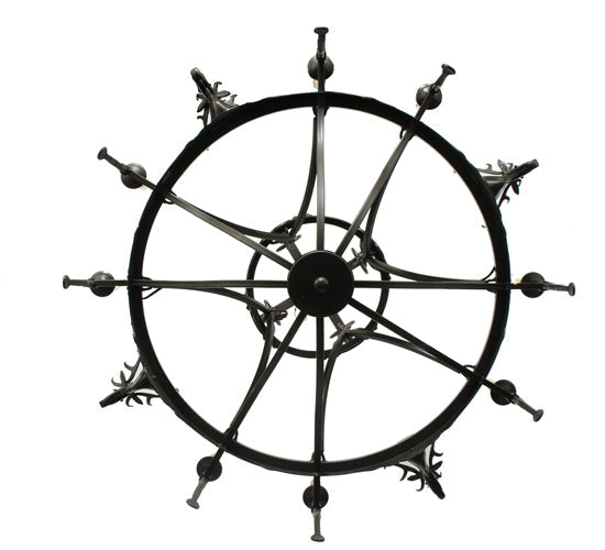 Meyda Lighting Stag 40" 8-Light Timeless Bronze Chandelier With Ivory Faux Candlelight