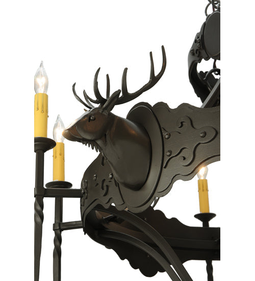 Meyda Lighting Stag 40" 8-Light Timeless Bronze Chandelier With Ivory Faux Candlelight