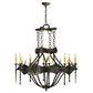 Meyda Lighting Stag 40" 8-Light Timeless Bronze Chandelier With Ivory Faux Candlelight