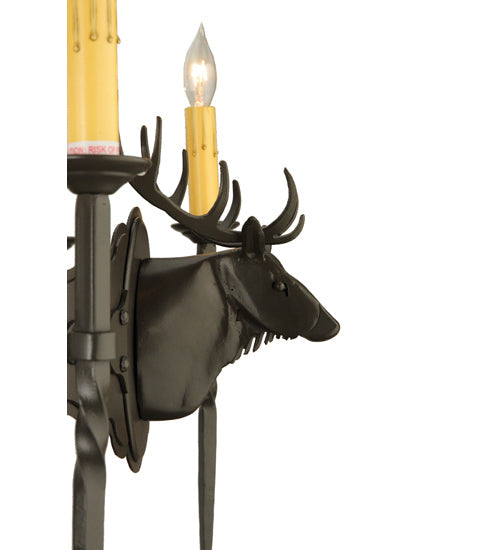 Meyda Lighting Stag 40" 8-Light Timeless Bronze Chandelier With Ivory Faux Candlelight