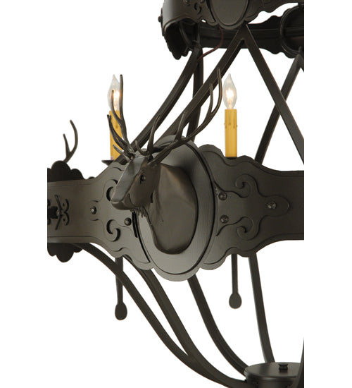 Meyda Lighting Stag 40" 8-Light Timeless Bronze Chandelier With Ivory Faux Candlelight