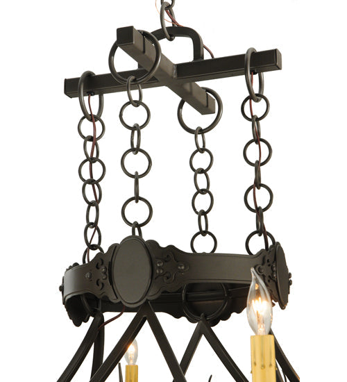 Meyda Lighting Stag 40" 8-Light Timeless Bronze Chandelier With Ivory Faux Candlelight