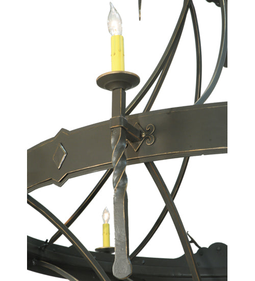 Meyda Lighting Stag 67" 12-Light 2-Tier Timeless Bronze Chandelier With Ivory Faux Candlelight