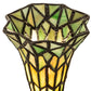 Meyda Lighting Stained Glass 13" Antique Brass Pond Lily Twin Cherub Accent Table Lamp With Green Shade Glass