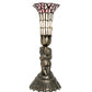 Meyda Lighting Stained Glass Pond Lily 13" Antique Brass Table Lamp With Pink & White Shade Glass