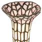 Meyda Lighting Stained Glass Pond Lily 13" Antique Brass Table Lamp With Pink & White Shade Glass