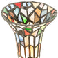 Meyda Lighting Stained Glass Pond Lily 13" Antique Brass Twin Cherub Mini Table Lamp With Multi-Colored Art Shade Glass
