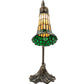 Meyda Lighting Stained Glass Pond Lily 15" Antique Brass Accent Table Lamp With Amber & Green Shade Glass
