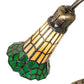 Meyda Lighting Stained Glass Pond Lily 15" Antique Brass Accent Table Lamp With Amber & Green Shade Glass