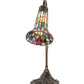 Meyda Lighting Stained Glass Pond Lily 15" Antique Brass Accent Table Lamp With Multi-Colored Shade Glass