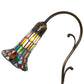 Meyda Lighting Stained Glass Pond Lily 15" Antique Brass Accent Table Lamp With Multi-Colored Shade Glass