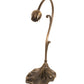 Meyda Lighting Stained Glass Pond Lily 15" Antique Brass Accent Table Lamp With Pink Shade Glass