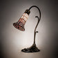 Meyda Lighting Stained Glass Pond Lily 15" Antique Brass Accent Table Lamp With Pink Shade Glass