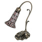 Meyda Lighting Stained Glass Pond Lily 15" Antique Brass Accent Table Lamp With Pink Shade Glass
