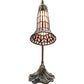 Meyda Lighting Stained Glass Pond Lily 15" Antique Brass Accent Table Lamp With Pink Shade Glass