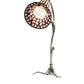 Meyda Lighting Stained Glass Pond Lily 15" Antique Brass Accent Table Lamp With Pink Shade Glass