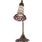 Meyda Lighting Stained Glass Pond Lily 15" Antique Brass Accent Table Lamp With Pink & White Shade Glass
