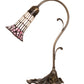 Meyda Lighting Stained Glass Pond Lily 15" Antique Brass Accent Table Lamp With Pink & White Shade Glass