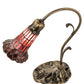 Meyda Lighting Stained Glass Pond Lily 15" Antique Brass Accent Table Lamp With Red Shade Glass