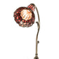 Meyda Lighting Stained Glass Pond Lily 15" Antique Brass Accent Table Lamp With Red Shade Glass