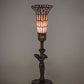 Meyda Lighting Stained Glass Pond Lily 15" Mahogany Bronze Nouveau Accent Table Lamp With Pink Shade Glass