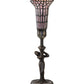 Meyda Lighting Stained Glass Pond Lily 15" Mahogany Bronze Nouveau Accent Table Lamp With Pink Shade Glass
