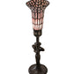 Meyda Lighting Stained Glass Pond Lily 15" Mahogany Bronze Nouveau Accent Table Lamp With Pink Shade Glass
