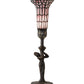 Meyda Lighting Stained Glass Pond Lily 15" Mahogany Bronze Nouveau Accent Table Lamp With Pink Shade Glass
