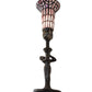 Meyda Lighting Stained Glass Pond Lily 15" Mahogany Bronze Nouveau Accent Table Lamp With Pink Shade Glass