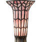 Meyda Lighting Stained Glass Pond Lily 15" Mahogany Bronze Nouveau Accent Table Lamp With Pink Shade Glass